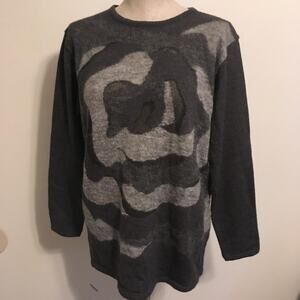 Sensazioni Gray Graphic Print Wool Blend Sweater M